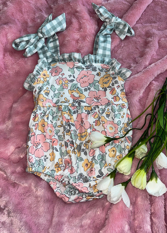 Floral baby girls onesie