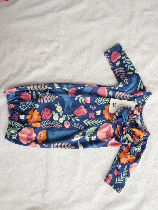 Floral Fox Baby Gown