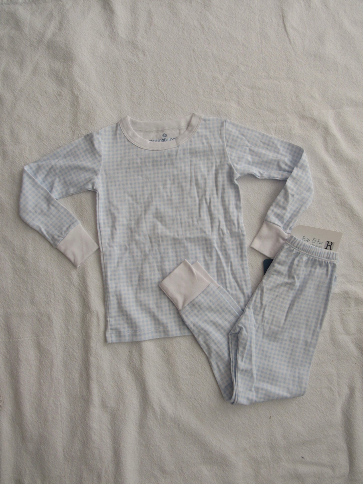 Blue Gingham Pajama Set